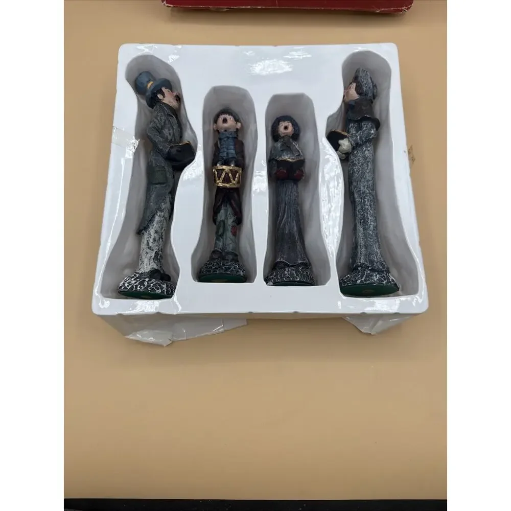 Set Of 4 Christmas Pencil Figurines Windsor Collection Family of Carolers Decor